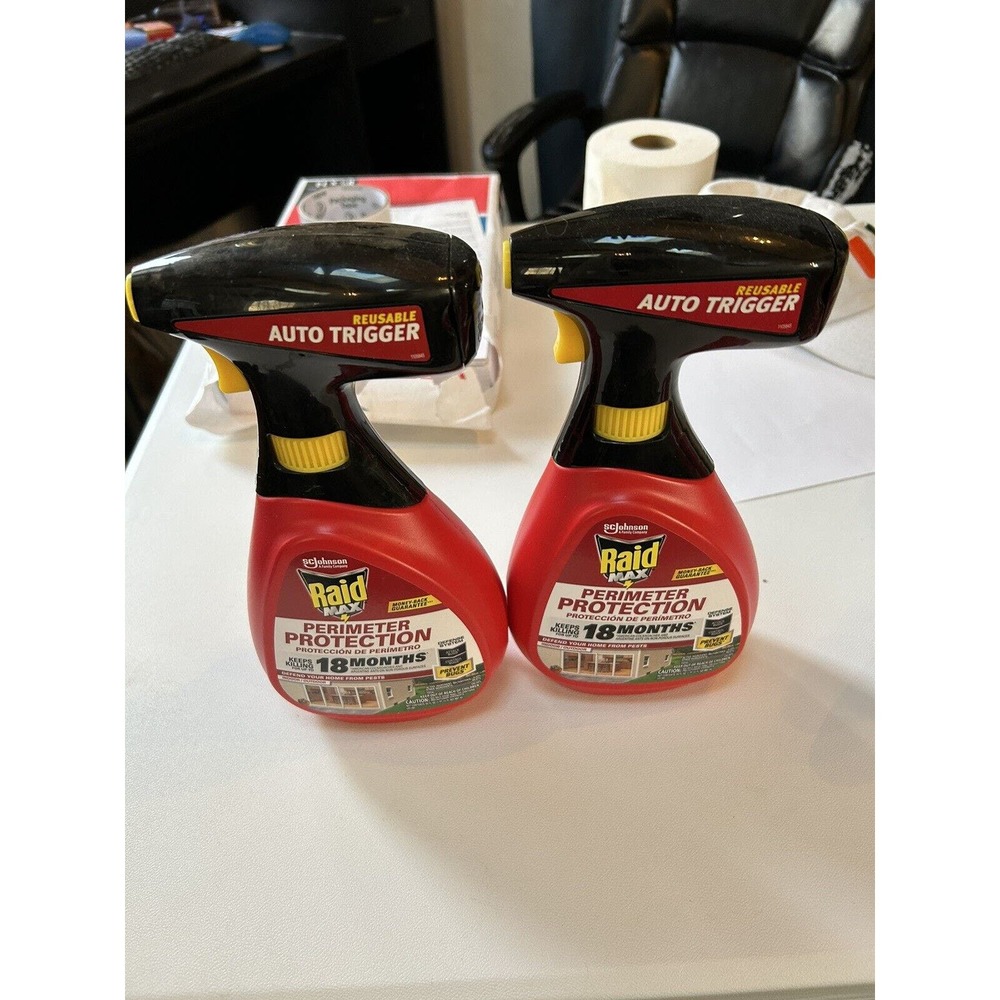 Raid Max Perimeter Protection Bug Killer Spray ~ 2-Pack ~ 60oz Total ~ NEW